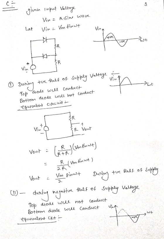 given n Vallar Vin 七 Vin Top duoda wst Conduct Bottom duodu wuu hot conduct out Top diods w not conduct Bottom diode wue Con