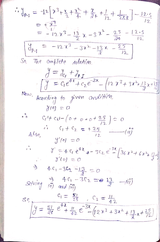 - Jos = -12[23+4+* +34 +32 + tex] - 12:6 = -12 x3 – X-37-38-120,5 12 Now. A So The Gmplete solution. - y = dox + y p. I 0 = c