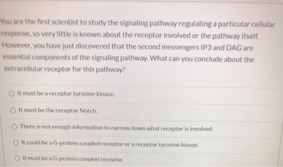You are the first scientist to study the signaling pathway regulating a particular cellular response, so very little is known