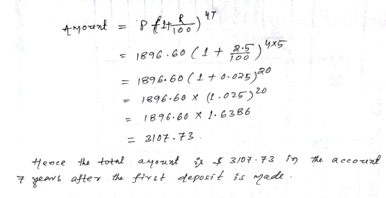lo o 189c. 60 C1ナ2.5.)yx5 696 GoCi a0 = 1896.60 ( 1ナ0-075) 1896.60 X !、6386 tren after the fivlt deposit ;s M「ade