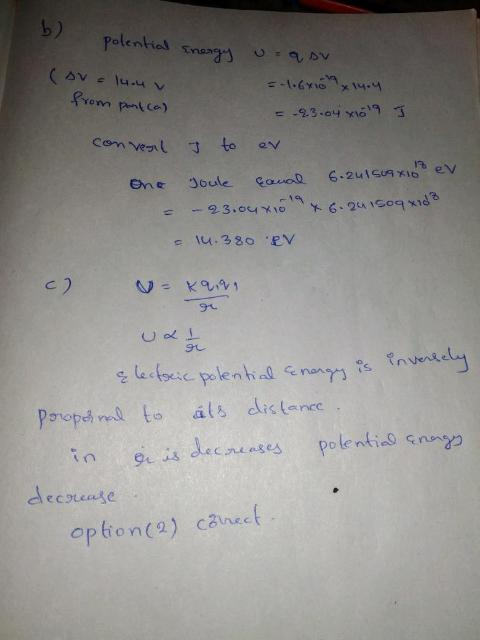 b) polentrial s from te) ㄈ-93.04. X1o19了 9-t Poropdm to als d Lance ee is decreases polentis enngo in opton(2) canee