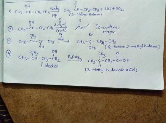 он Sodh chloro Butae) Cpode Py Major By ane ) CH3 OH -alcohol 0 (3-Methyl baunoic aid)