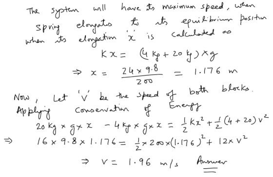 The 5 have maxium Speed, 24x9.8 x= bth block 2-