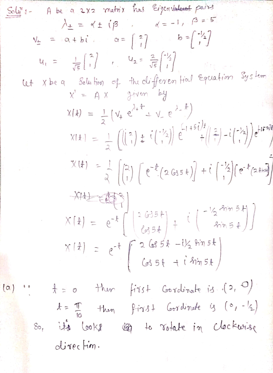 Solenen A be a 2x2 matrix has eigen vialetto paine + = + (3 , 4 = -1, 2 = 5 W = atbi: Q=1376-14] 4 = 102.4 let X be a solutio
