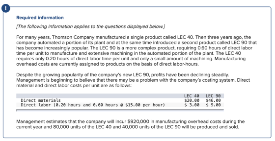 Required information [The following information applies to the questions displayed below.] For many years, Thomson Company ma