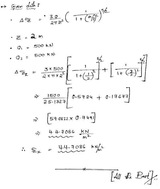 ot Giren date : :42 B C 17 097) Zam • Q 500 KN Q2 = 500 KN 3 x 500 2 * * 29 1500 +0.5724 + 0.17677 25.1327 [54.6832% 0.749] 5