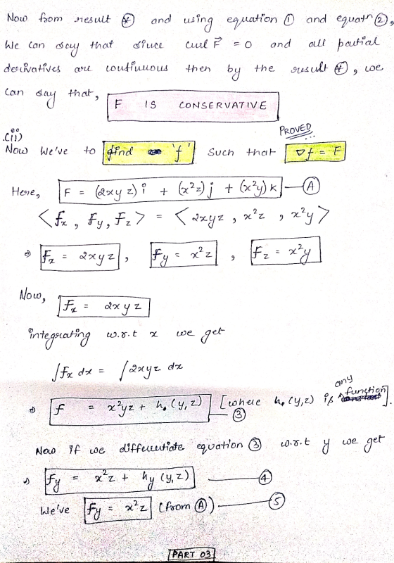 Now from result of and using equation and equath , We can that rince curl and say all partial deratives continuous by result