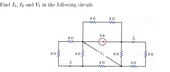 Find 11, 12 and V1 in the following circuit: 422 613 32