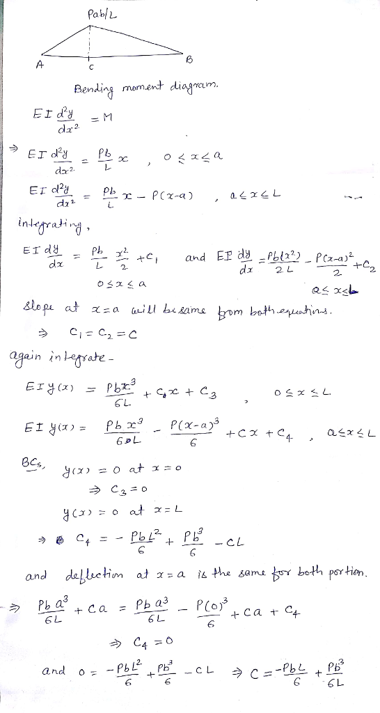 Pahl 6 Bending moment diagram dz2 EI d dx 2L again 8Cs and debuchmat: a is the samutsY both portion 6L 6L and 6 GL