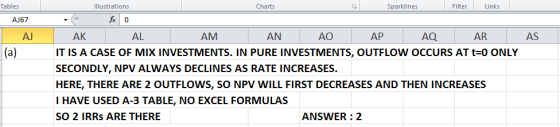 Tables Illustrations Charts Sparklines Filter Links AJ67 0 AJ AO AQ AS AK IT IS A CASE OF MIX INVESTMENTS. IN PURE INVESTMENT
