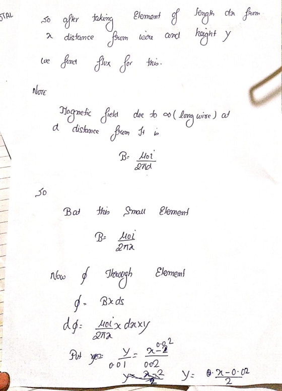 STAL so after taking Element of Sength da from distance farm were and height y Send flux we for this Nort Magnetic field due