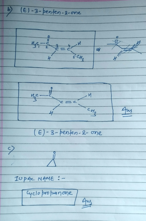 b (eJ-3-benten-2-one 11 2 CH Aus (E)-3-penten-2- Cne Tup4c NAME - Cayclo propanane