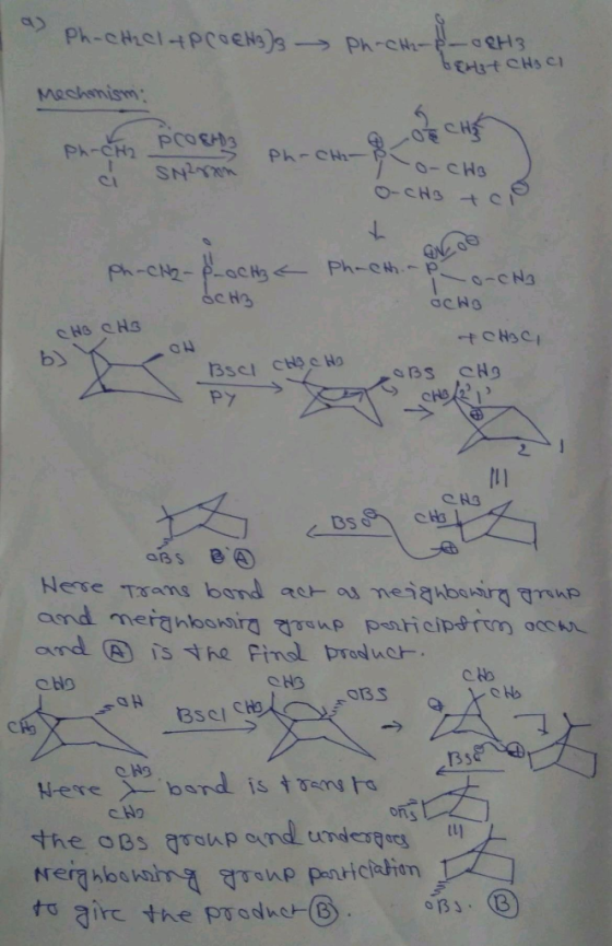 1 Ph-CH2Cl 4PCOEN) Phochz-8- 02H3 betat CHIC Mechnism: to pro Ets Ph-Chi-po-cha O-CH3 +cio ci Snaron Ph-CH2- PLOCH3 < ScH3 CH