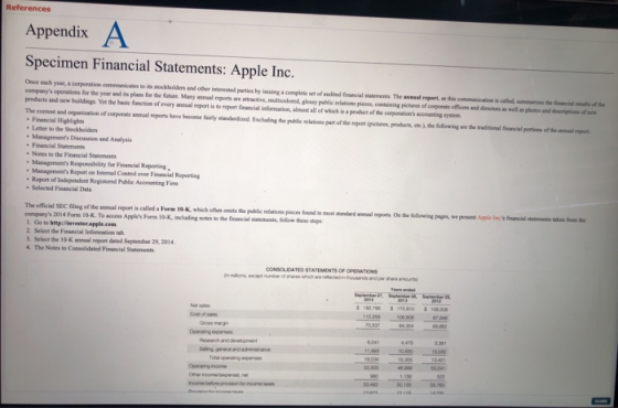 References Appendix Specimen Financial Statements: Apple Inc. e towel doo Once each year, corporation communicates to its ock