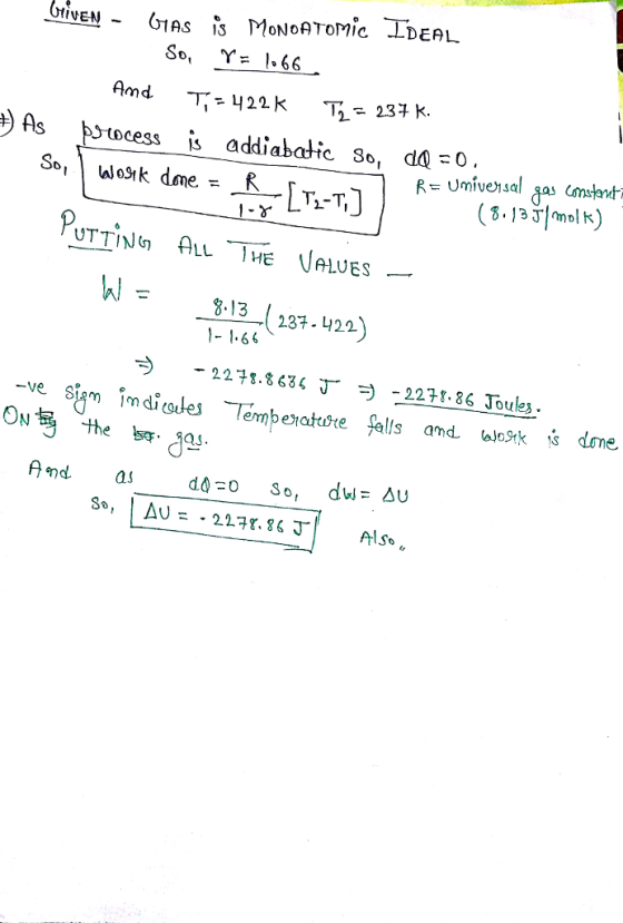 Oriv AL HE VALUES 2.37-422 1-1.66 -2271.8686丁ヲ-227.86 Joules. And a do So, dv Au Also
