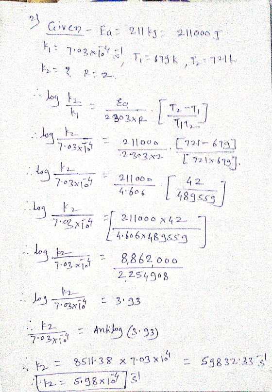 ? Given - Fa: 2115 211000 ] k= 7:03x154 al T, 1996 T 114 kg = ? R:2. - hoy en EcTo gepl Time [121-619] log_kz 11037033ton = 2