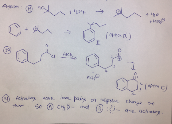 Augever: @ not these g u the +HSGO Ota - comes AC3- nas c o (optom c) D Activatory have lone pairs them. So ④ CM 6 - and or n