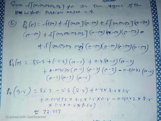 Sp Simes fm, , 12, 143, ez] to go the degree of the Boo highest possible andere = 4. © Pa () = fem) + f[cow, con ] (u-w) + f[