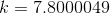 k=7.8000049
