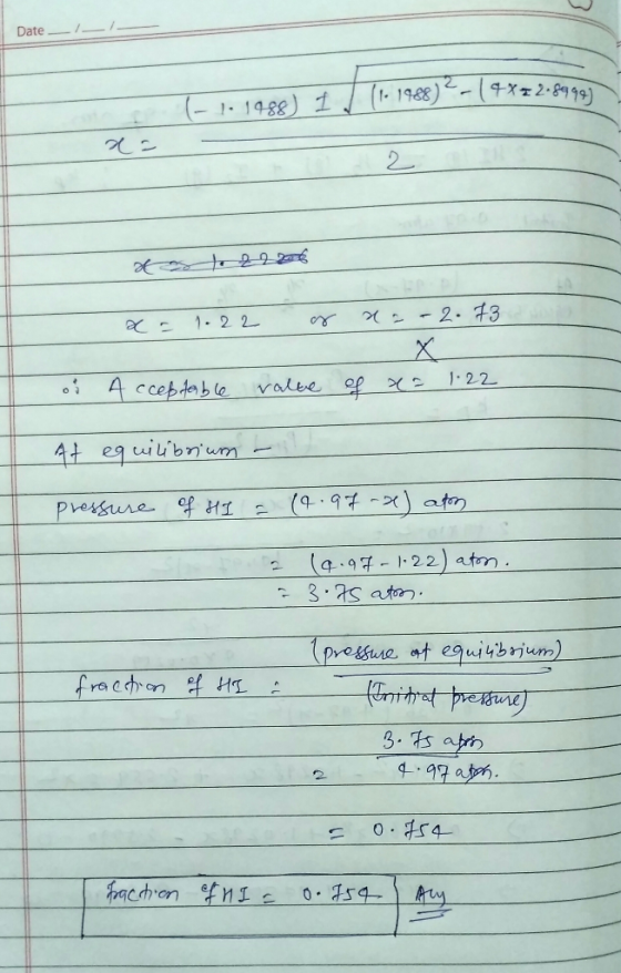 Date __ / _ / . 1488 2 At equiubnum 側and