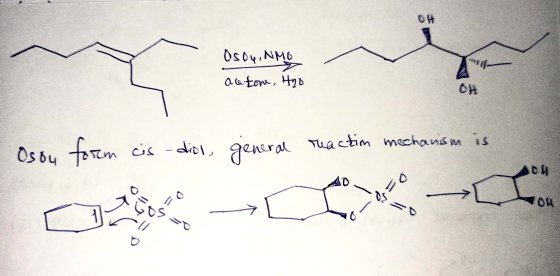 C Osoy, NMO actone, 420 Osou form is - diol, general reaction mechanism is