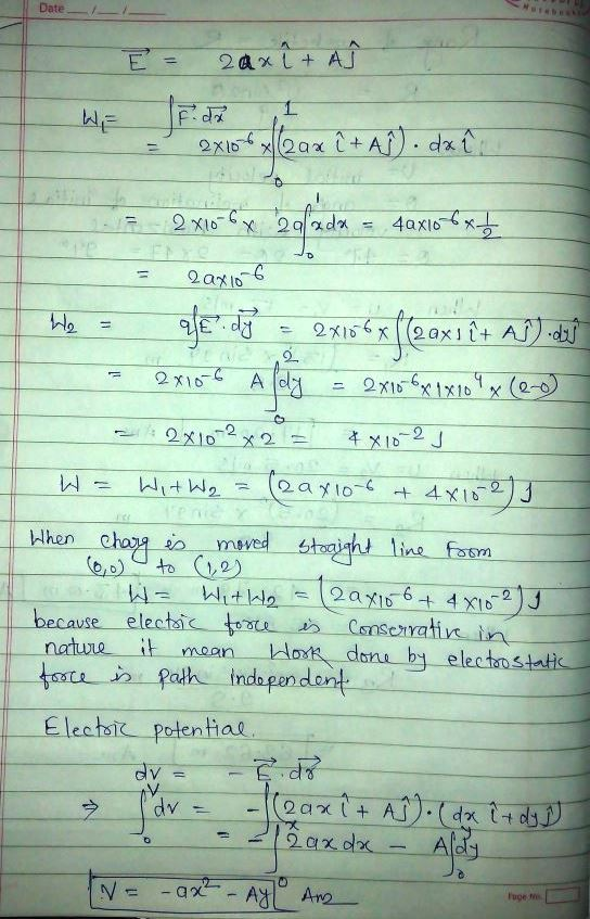 Date because electaic testa natuue i mean a danu by electnstatis Conscrratiin Pah inda pendo Electo potential Tuge