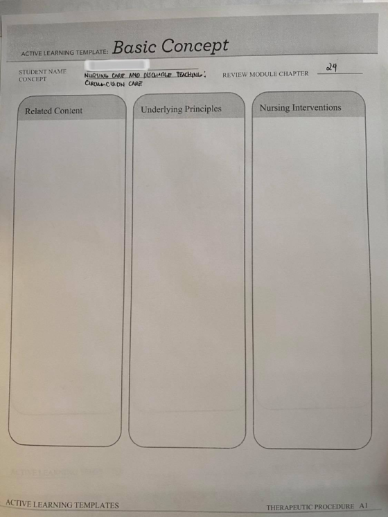Basic Concept ACTIVE LEARNING TEMPLATE: 24 STUDENT NAME CONCEPT REVIEW MODULE CHAPTER NURSINE CME AND PUGLIARLE TEACHING: Cir