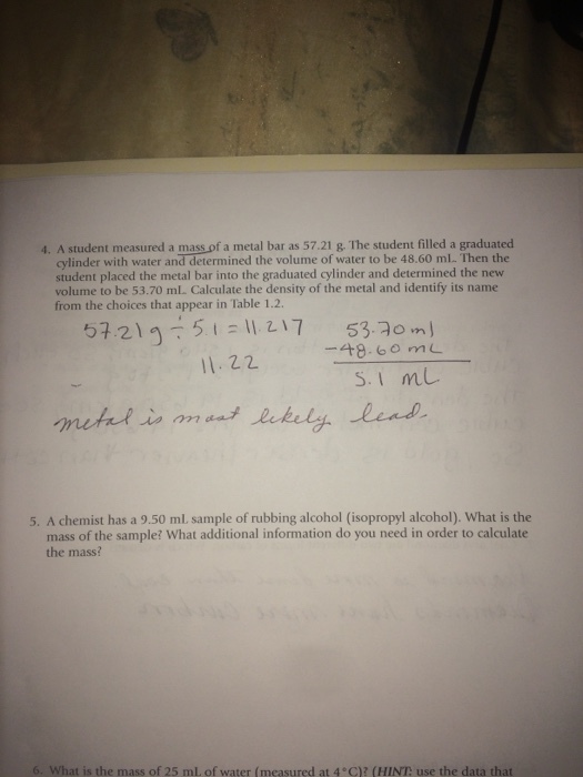 A student measured a mass of a metal bar as 57.21