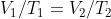 V_{1}/ T_{1} = V_{2} / T_{2}