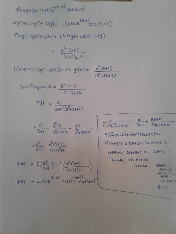 (t-1) eS (SH) (s2+2S+2) s +28+2 LU (S+1)s+23+2) -s Sst) B-A, 2A-A+C:C S+I A=,