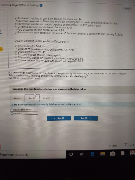 Capstone Project (Manual Posting e Purchased supplies on July 5 on account for future use. 56 Recorded revenues on December 6