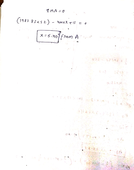 EMA=0 . (1983.83x52) - Youxx ell e o x=5.40l from A
