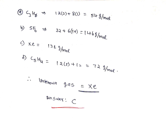 Su 9/mol la(3)+ 8() = 32 6(14) 463/mol S 13L 7a /mol mnown gas An Suwex. C
