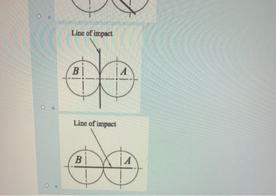O Line of impact B. А O d. Line of impact B A