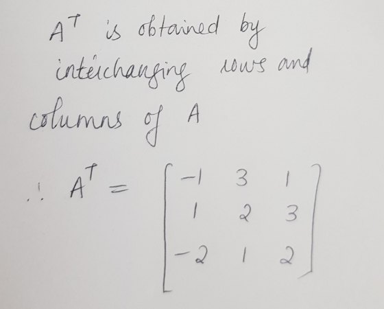 At is obtained by interchanging cows and columns of A 5 - 31 1 2 3