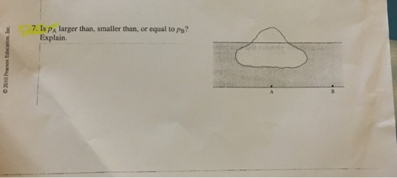 7. Is PA larger than, smaller than or equal to PB? Explain. 2010 Pearson Education, Inc.