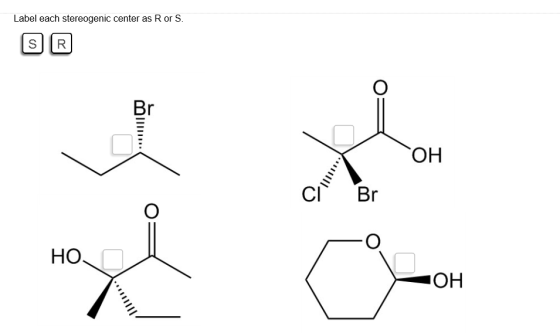 Image for Label each stereogenic center as R or S.