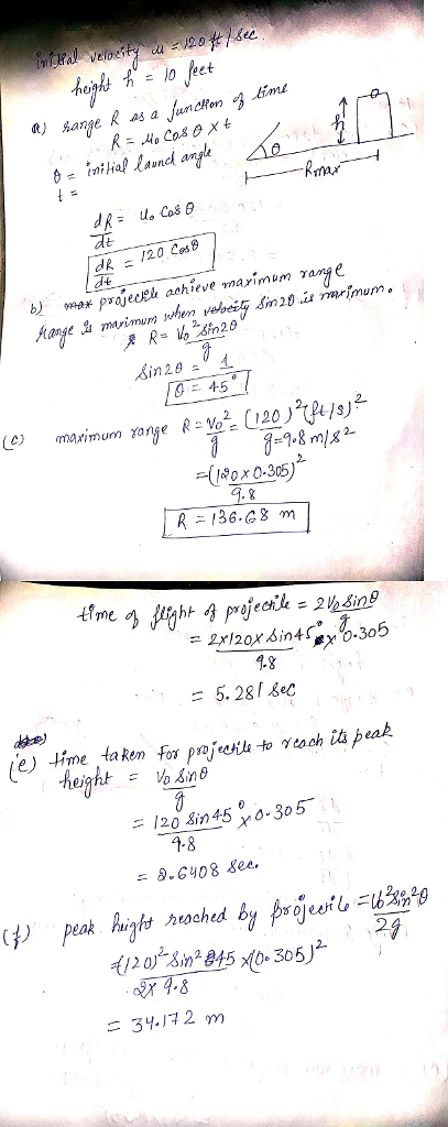 dR120 Cos 188 m/s (I#0 x 0.305) time (e) -Hme taken for paje to och it peak 7-8 8.6408 see