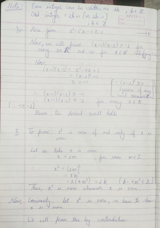 Even integer can be written as 2k , kt Z. integer = 2k + [arak 1] APCO- - KE Z Page geren x-5x-120 Now, we will prove (x-1) (
