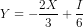Y = - \frac{2 X}{3} + \frac{I}{6}
