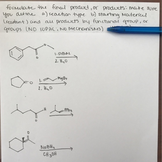 fDiMulate the firal prodwut,or prodwts mate sure Lrecdant) and au podts by funchonas arroup, or I PIBAL 2. H20 NaBH1 CHJO