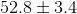 52.8\pm3.4