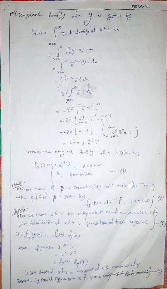 Page 2 Tror forlanginal density at y is given by Fra Joint density at xbx.de po Suray.de seeney, de ode .hu arey [22] 2 penkt
