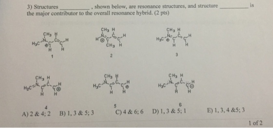 structures _______ , shown below, are resonance st