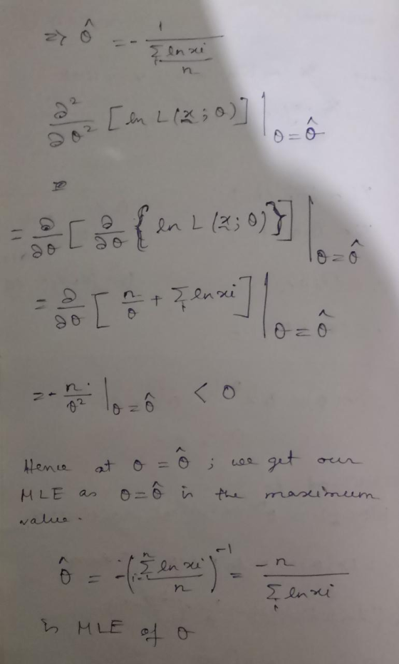 2 [ en 2 (2 : 0)] - 1 do {en L 12:07] en se lozo Hence MLE walue at o=0; we get our as o=0 in the maximum n Elnai & MLE of o