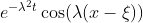 tcos(A(x-) e