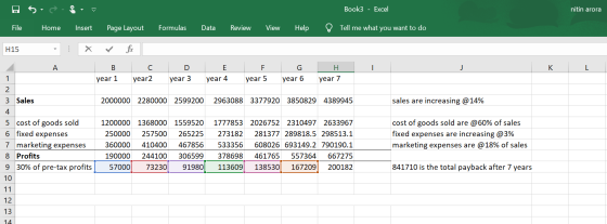 og Bo Book3 - Excel nitin arora File Home Insert Page Layout Formulas Data Review View Help Tell me what you want to do H15 :