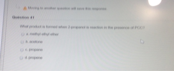 What product is formed when 2-propanel is reaction