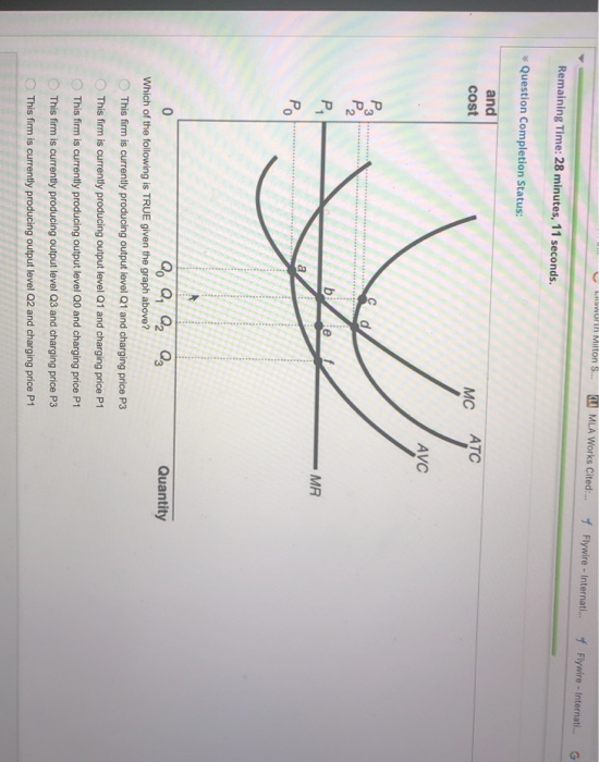 on Milton S 0 MLA Works Cited: 1 Flywire - Internati. 7 Flywire - Internati Remaining Time: 28 minutes, 11 seconds Question C