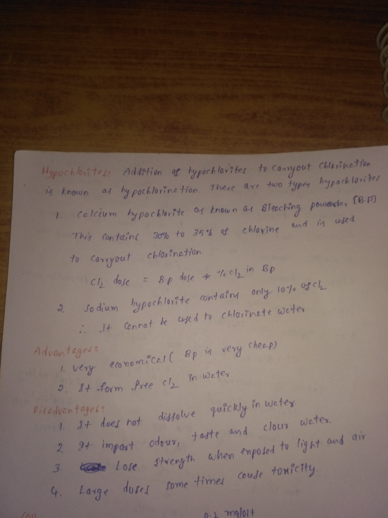Hspochloitess Addtion Enoun as hy pochlorine tion. There are hwo tye hypoch loie 1. telcium h닝 po chlorite a Thị1 (onta?n( 3